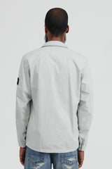 101WN Brushed Cotton Canvas Overshirt - Pearl Grey