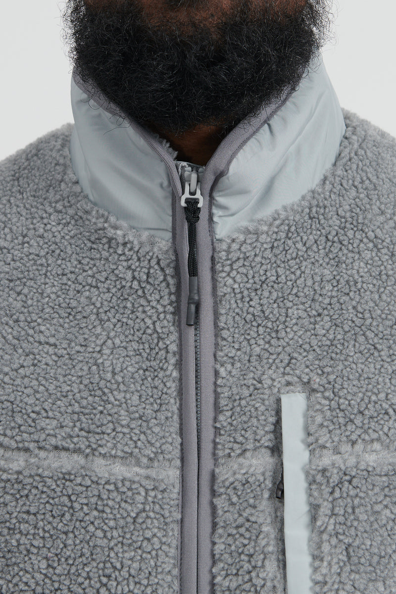Boa Fleece Vest - Grey