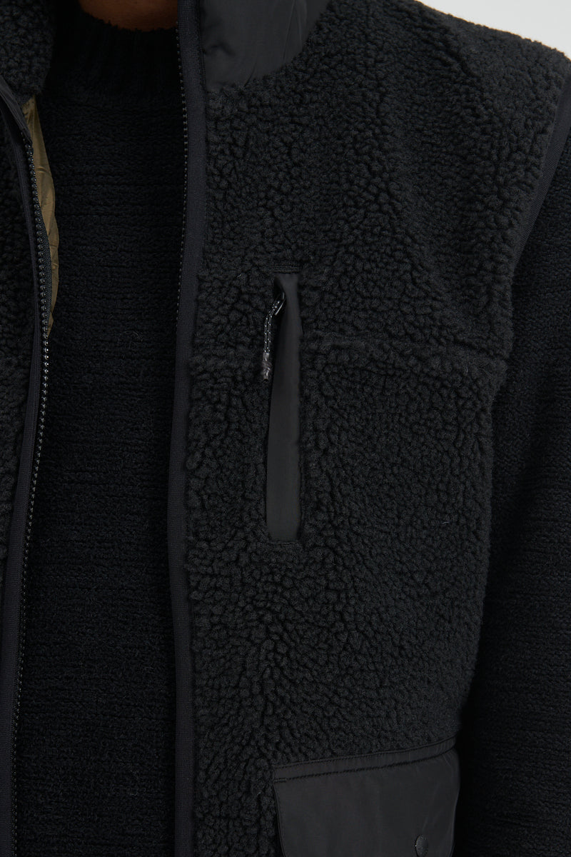 Boa Fleece Vest - Black