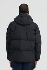 40223 Garment Dyed Crinkle Reps R-NY Hooded Down Jacket FW22 - Black