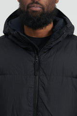 40223 Garment Dyed Crinkle Reps R-NY Hooded Down Jacket FW22 - Black