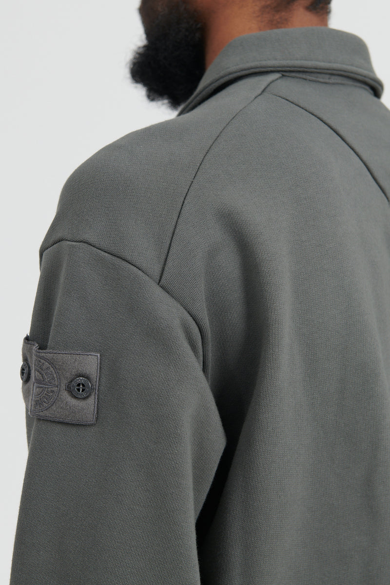 624F3 GHOST PIECE Dense Cotton Fleece Full Zip Sweatshirt - Dark Grey