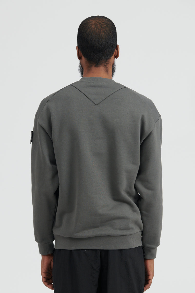 633F3 GHOST PIECE Dense Cotton Fleece Crewneck Sweatshirt - Dark Grey