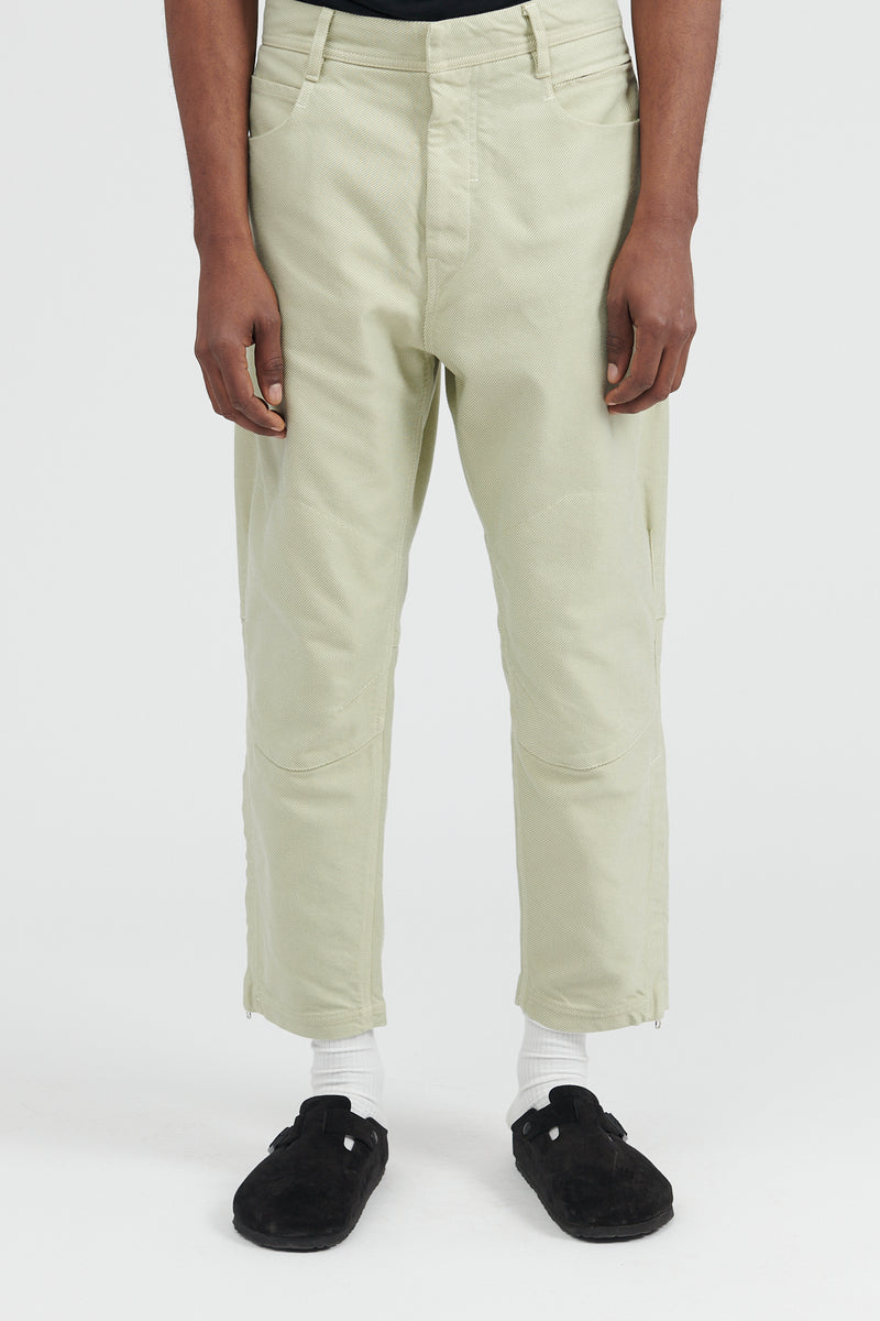 30515 Cotton Nylon Diagonal Weave Rider 5.5 Pocket Pants - Natural Beige