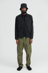 101WN Brushed Cotton Canvas Overshirt - Black