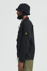 101WN Brushed Cotton Canvas Overshirt - Black
