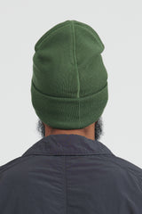 N03D7 Pure Light Wool Rib Beanie Hat - Olive