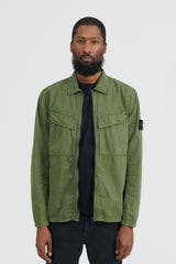 101WN Brushed Cotton Canvas Overshirt - Olive