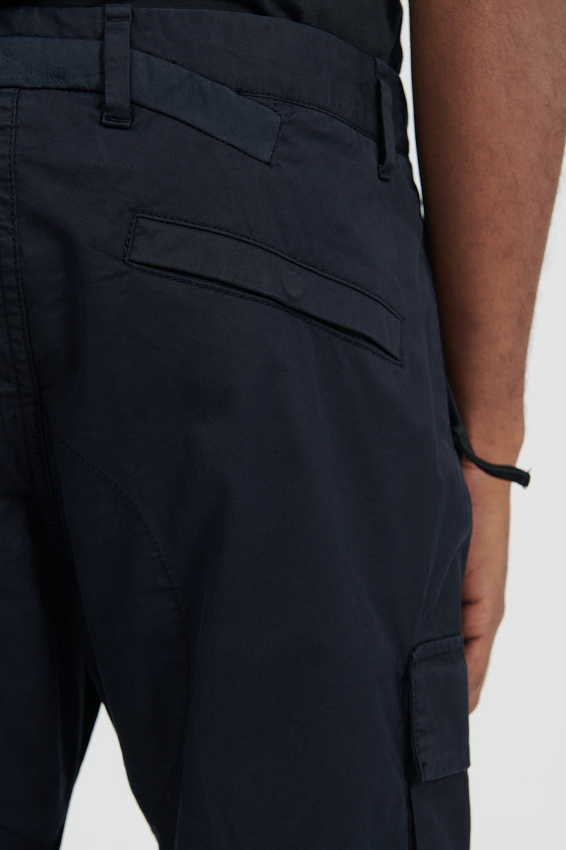 32310 Stretch Cotton Gabardine Cargo Pants - Navy Blue