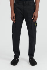 32310 Stretch Cotton Gabardine Cargo Pants - Black