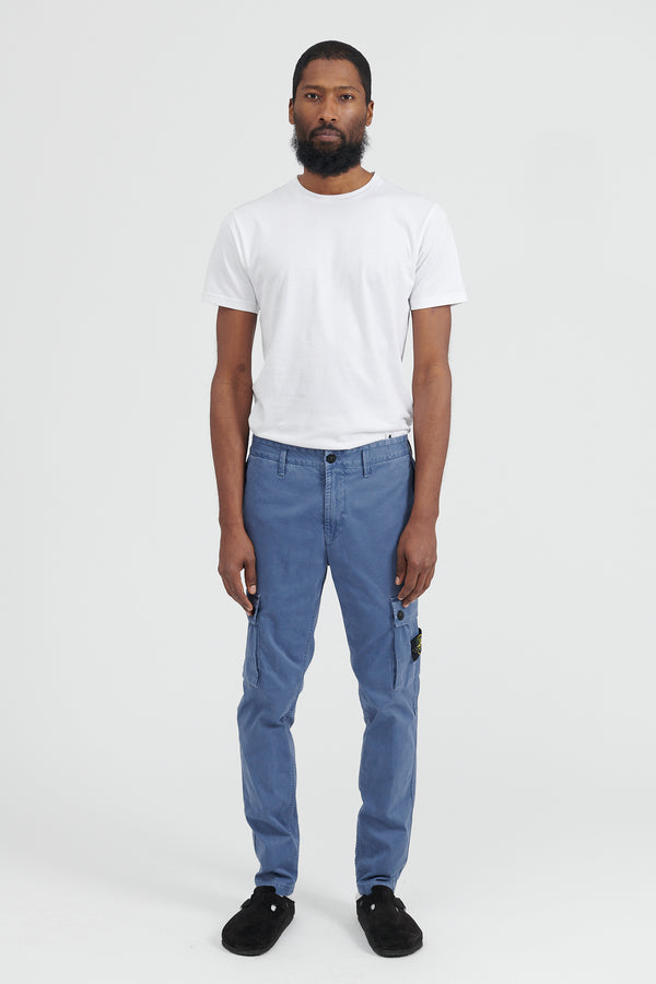 303L1 Stretch Broken Twill Cotton Pants - Dark Blue