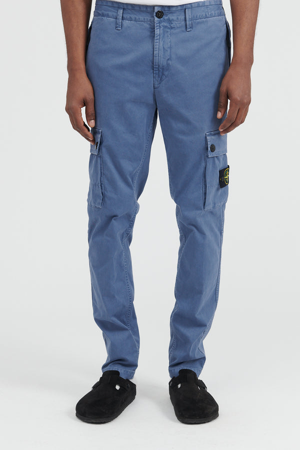 303L1 Stretch Broken Twill Cotton Pants - Dark Blue