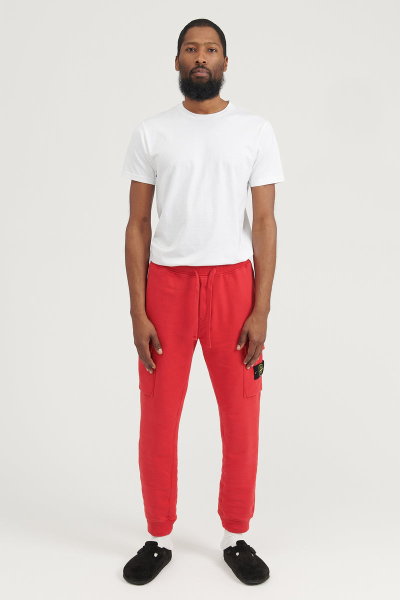 64720 Brushed Cotton Fleece Cargo Jogger Sweat Pants FW22 - Red