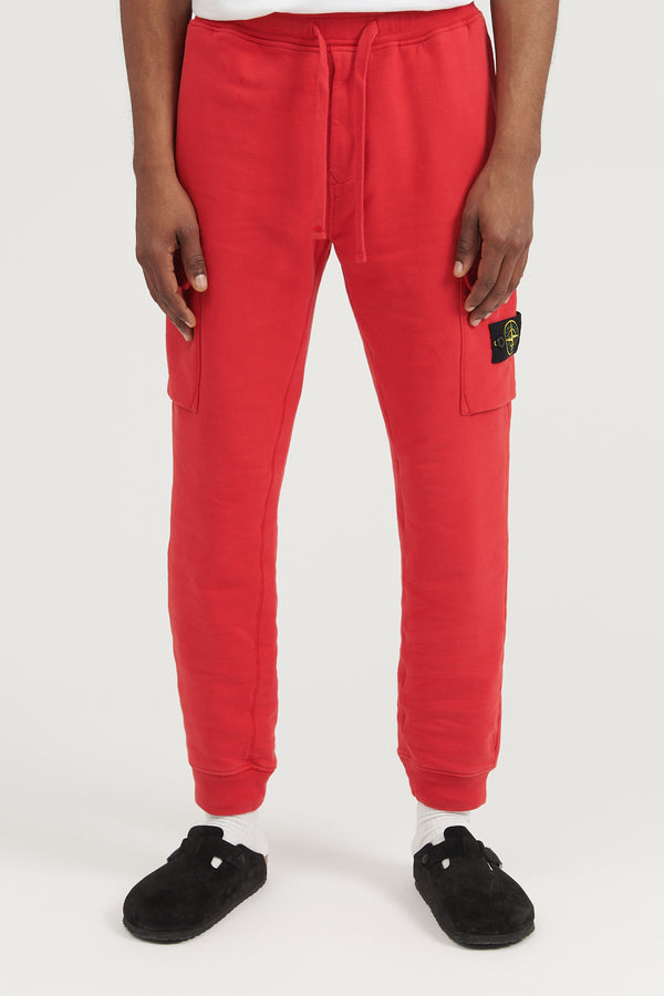 64720 Brushed Cotton Fleece Cargo Jogger Sweat Pants - Red