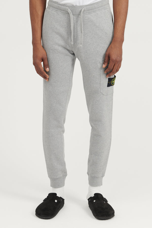 64520 Brushed Cotton Fleece Sweat Pants  - Melange Grey