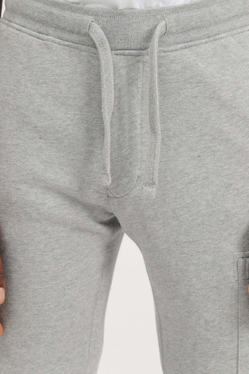 64520 Brushed Cotton Fleece Sweat Pants  - Melange Grey