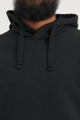 64120 Brushed Cotton Fleece Hooded Sweatshirt FW22 - Black