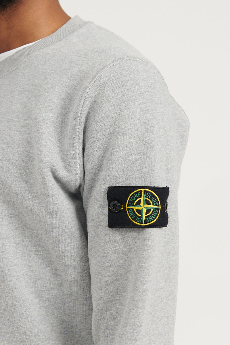 63020 Brushed Cotton Fleece Crewneck Sweatshirt FW22 - Melange Grey