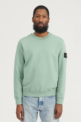 63020 Brushed Cotton Fleece Crewneck Sweatshirt FW22 - Sage