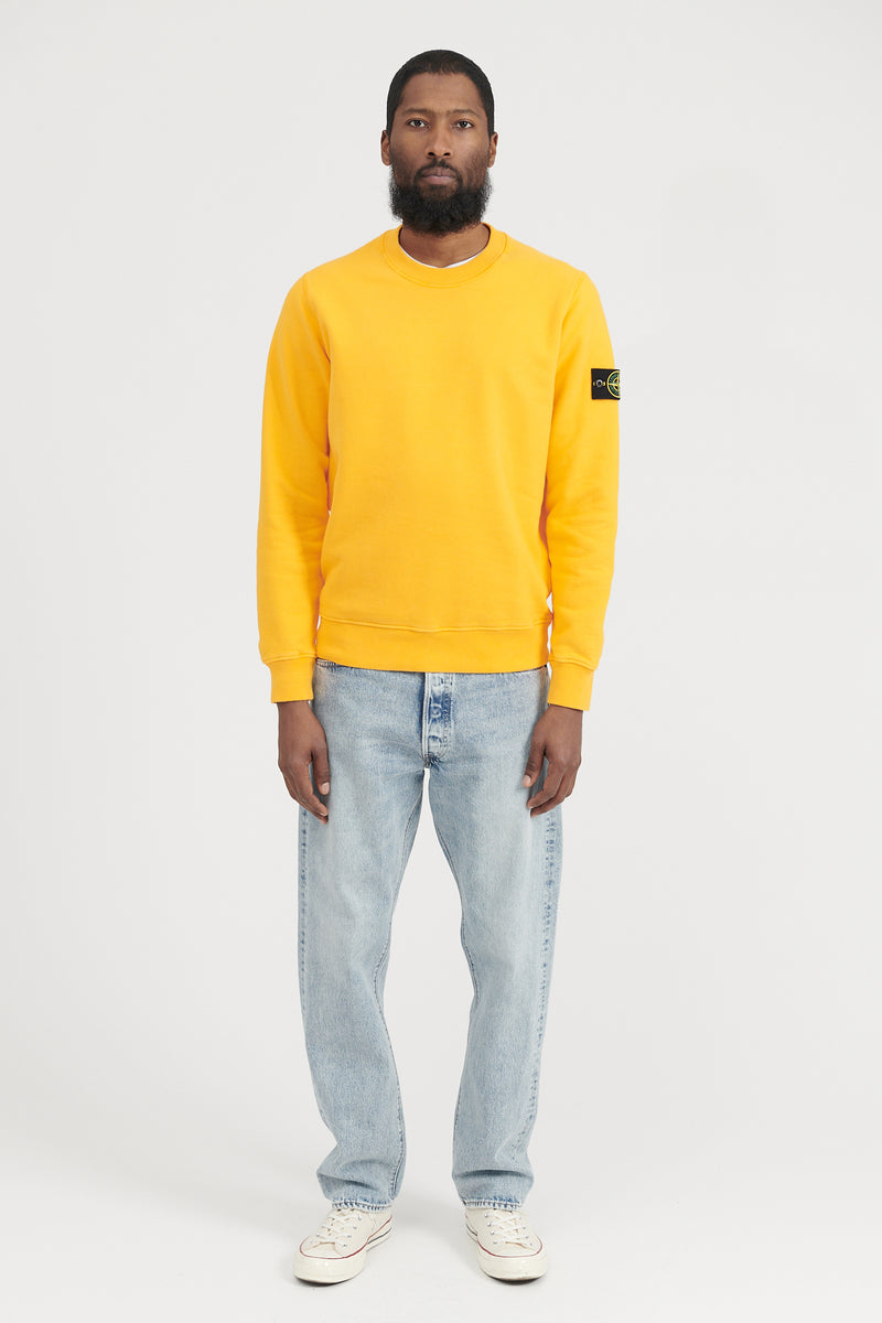 63020 Brushed Cotton Fleece Crewneck Sweatshirt FW22 - Yellow