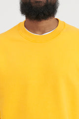 63020 Brushed Cotton Fleece Crewneck Sweatshirt FW22 - Yellow
