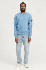 63020 Brushed Cotton Fleece Crewneck Sweatshirt FW22 - Mid Blue