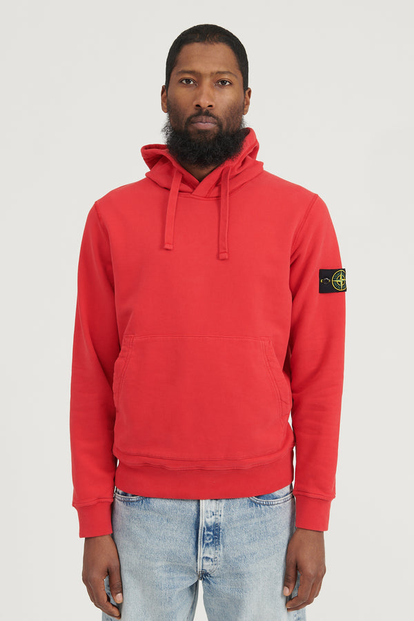 64120 Brushed Cotton Fleece Hooded Sweatshirt FW22 - Red