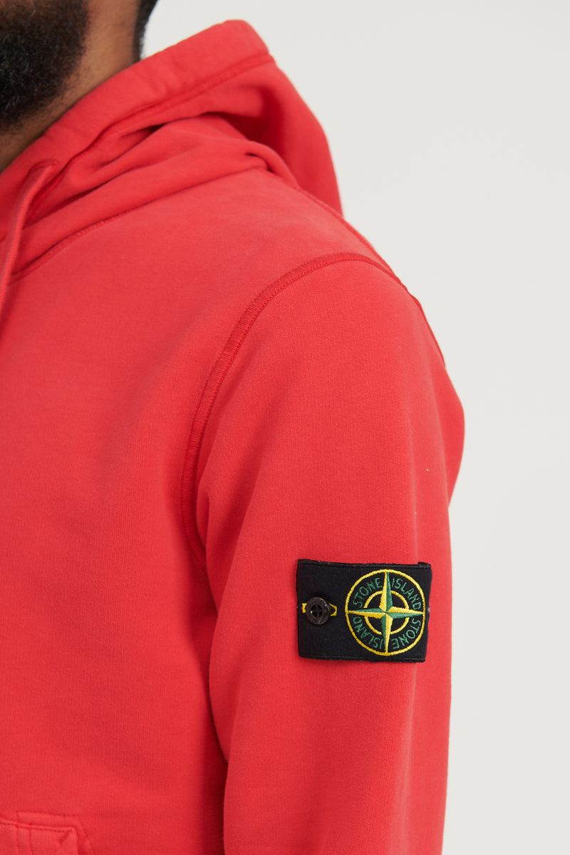 64120 Brushed Cotton Fleece Hooded Sweatshirt FW22 - Red