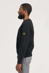 63020 Brushed Cotton Fleece Crewneck Sweatshirt FW22 - Black