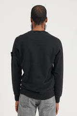 63020 Brushed Cotton Fleece Crewneck Sweatshirt - Black