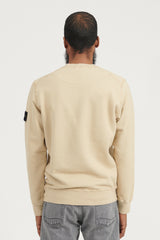 63020 Brushed Cotton Fleece Crewneck Sweatshirt FW22 - Beige