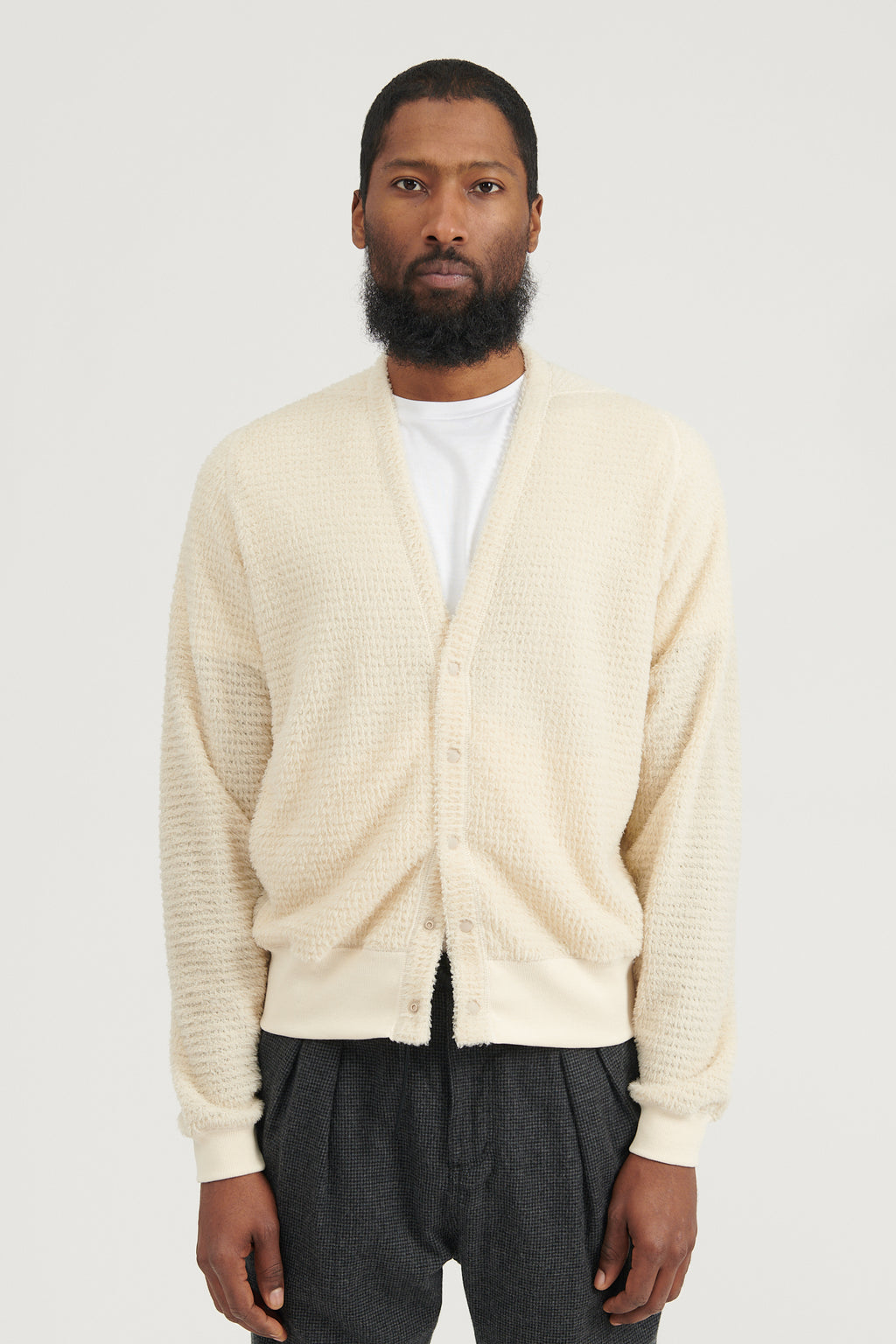 Dweller Cardigan Poly Fleece Polartec Alpha Direct - Off White