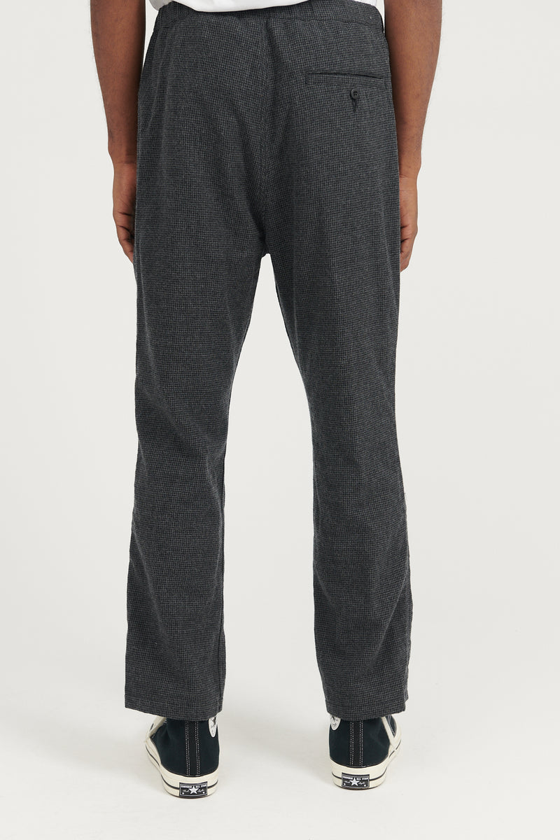 Dweller Easy Pants W/C Twill Houndstooth - Black
