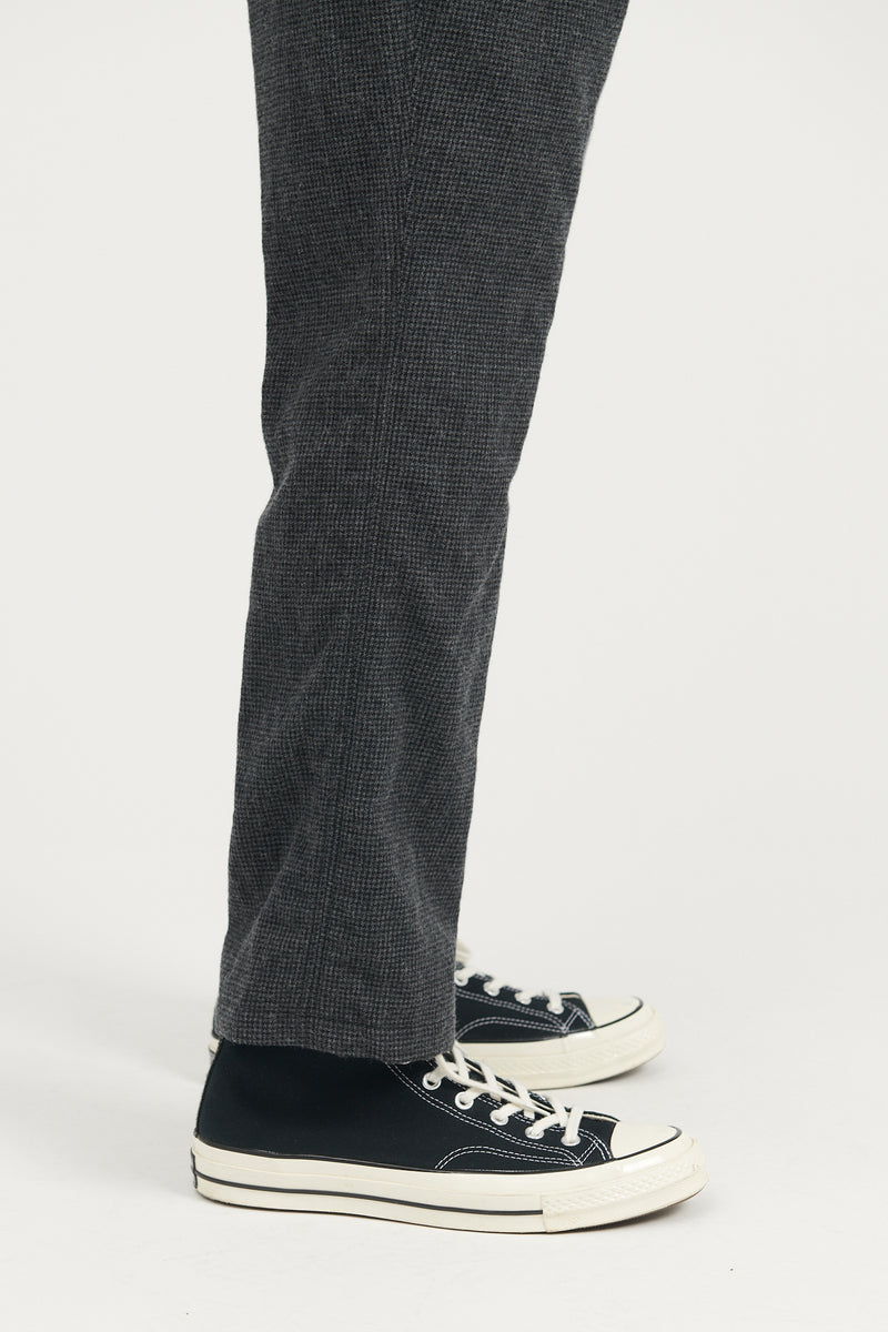 Dweller Easy Pants W/C Twill Houndstooth - Black
