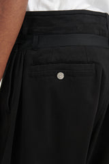 30229 Emerized Cotton Nylon Satin Wide Chino - Black