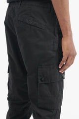 303WA Brushed Cotton Canvas Slim Cargo Pants - Black
