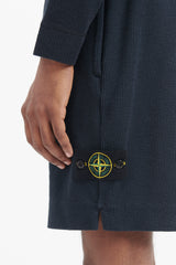 65756 Cotton Nylon Ribbed Fleece Bermuda Shorts - Navy Blue