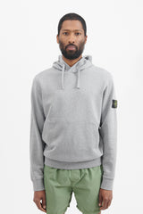 64151 Cotton Fleece Garment Dyed Hooded Sweatshirt - Melange Grey