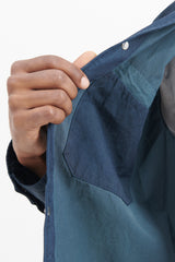 11729 Cupro Cotton Twill Overshirt - Dark Blue