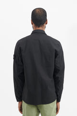 10210 Supima Cotton Twill Overshirt - Black