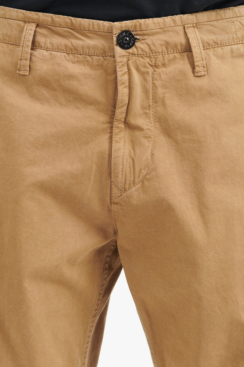 303WA Brushed Cotton Canvas Slim Cargo Pants - Dark Beige