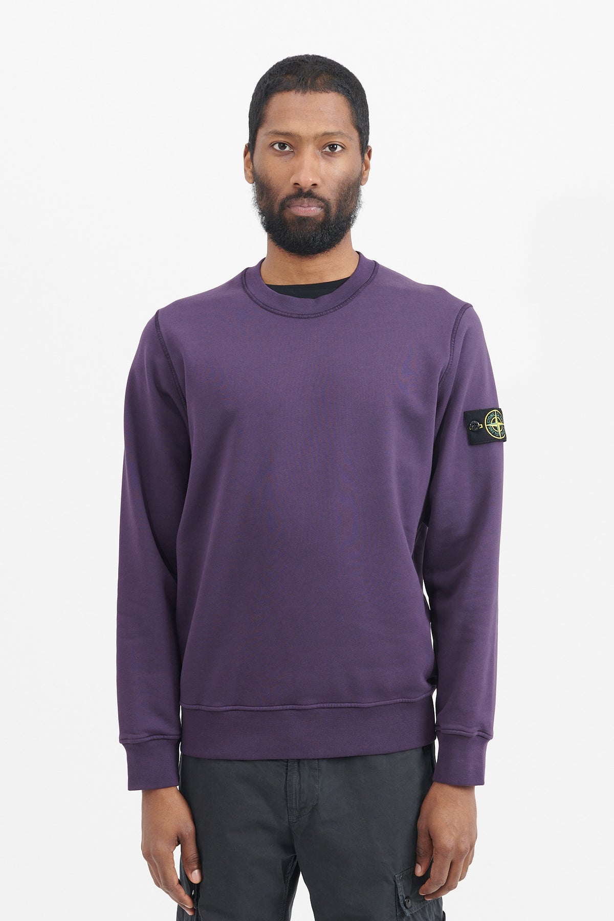 【Stone 】Cotton Fleece Crewneck Sweatshirt 63051 Stone Island - 63051 Felpa Sweatshirt in Black – Stoy