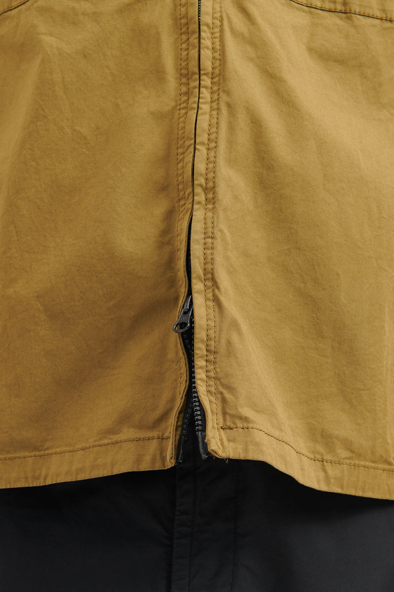 10210 Supima Cotton Twill Overshirt - Dark Beige
