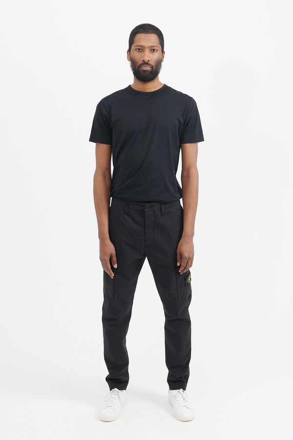 30410 Supima Cotton Twill Pants Regular Tapered - Black