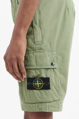 L11WA Brushed Cotton Canvas Bermuda Shorts Slim - Sage