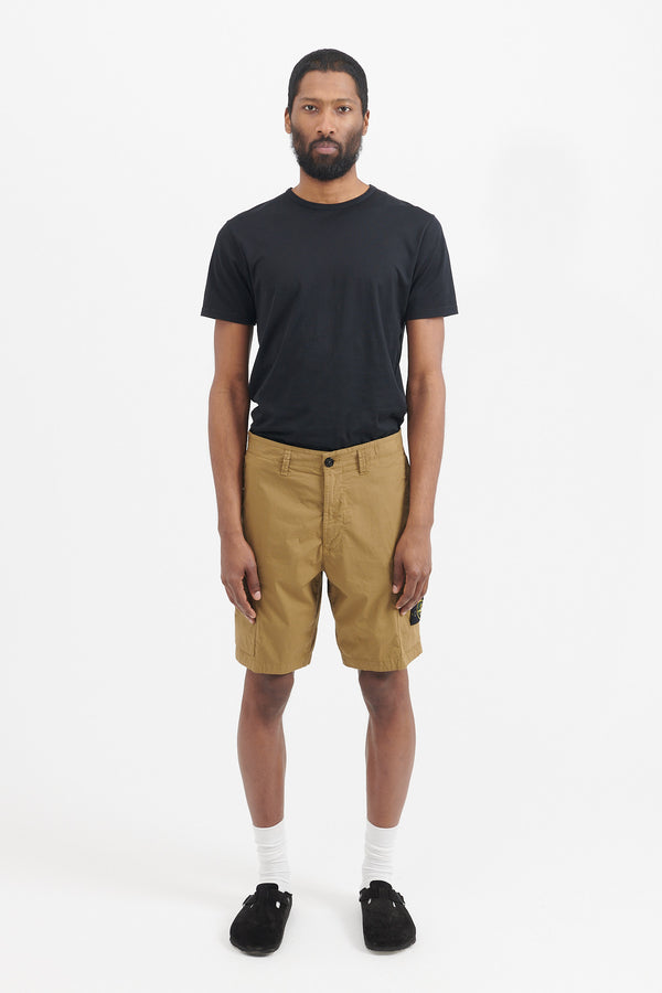 L0803 Stretch Cotton Tela Paracadute Bermuda Shorts Regular - Dark Beige