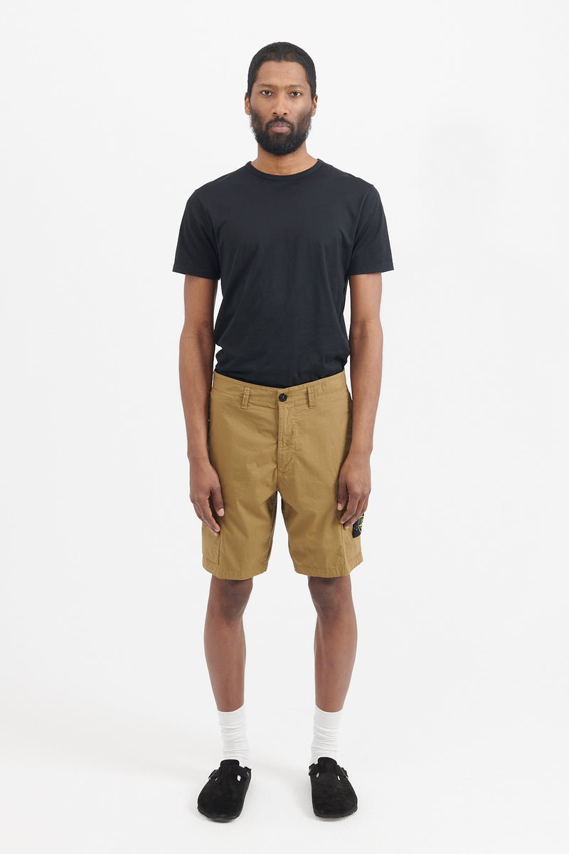 L0803 Stretch Cotton Tela Paracadute Bermuda Shorts Regular - Dark Beige