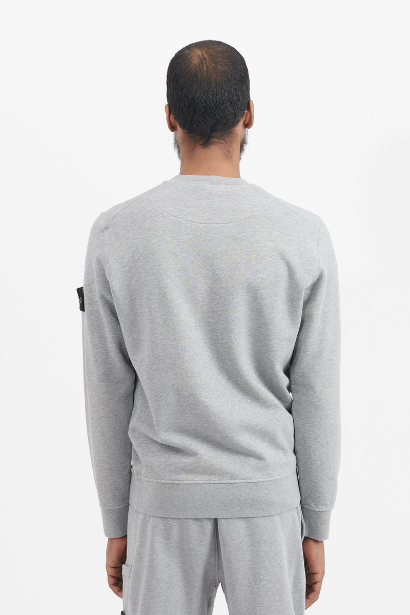 63051 Cotton Fleece Garment Dyed Crewneck Sweatshirt - Melange Grey