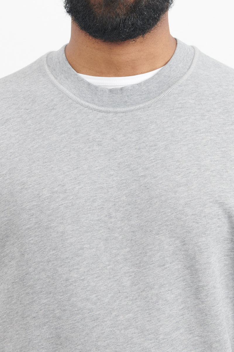 63051 Cotton Fleece Garment Dyed Crewneck Sweatshirt - Melange Grey