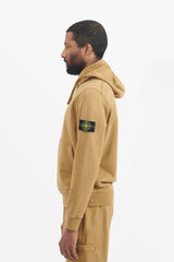 64151 Cotton Fleece Garment Dyed Hooded Sweatshirt - Dark Beige